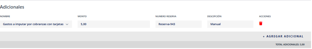 Adicionales del recibo