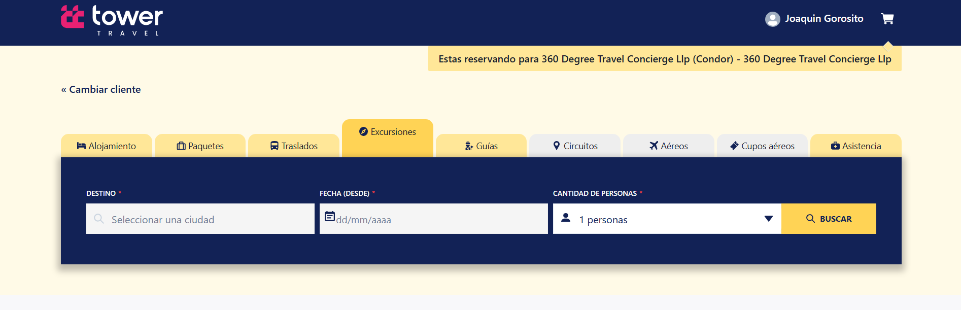 Filtros de Excursiones